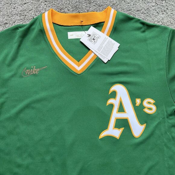 Official Reggie Jackson Oakland A's Cooperstown Throwback Jersey Nike Men Sz L - Picture 4 of 15